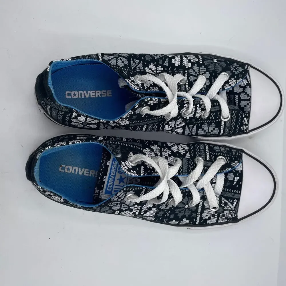 Converse Chuck Taylor All Star Winter Print Snow Christmas Black Kids Juniors 4
